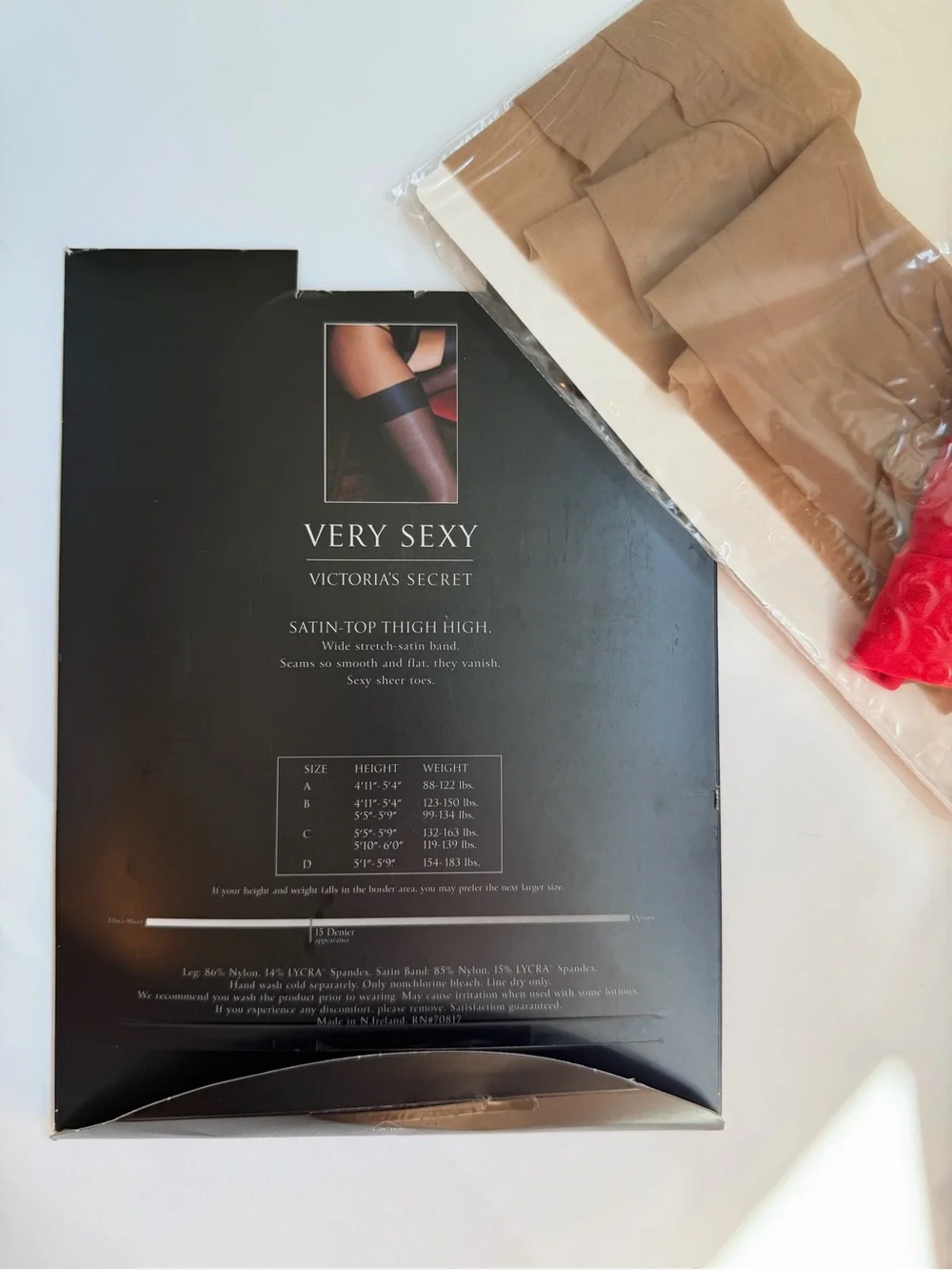 Victoria's Secret Very Sexy Satin Top Thigh Highs - Flash Red